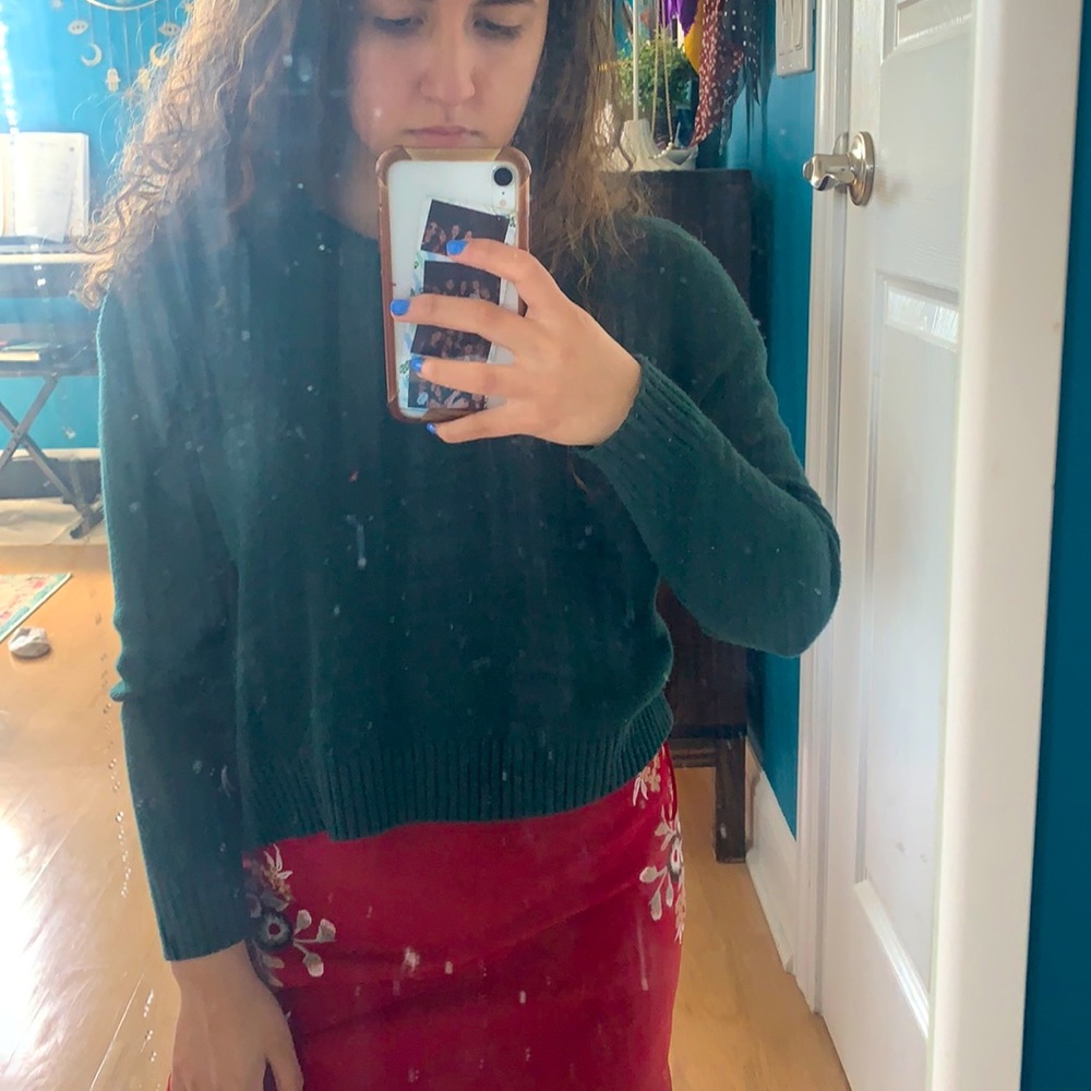 Hunter green garage sweater